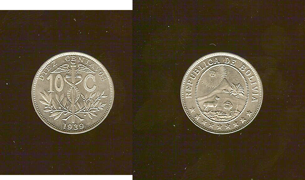 Bolivia 10 centavos 1939 Unc
